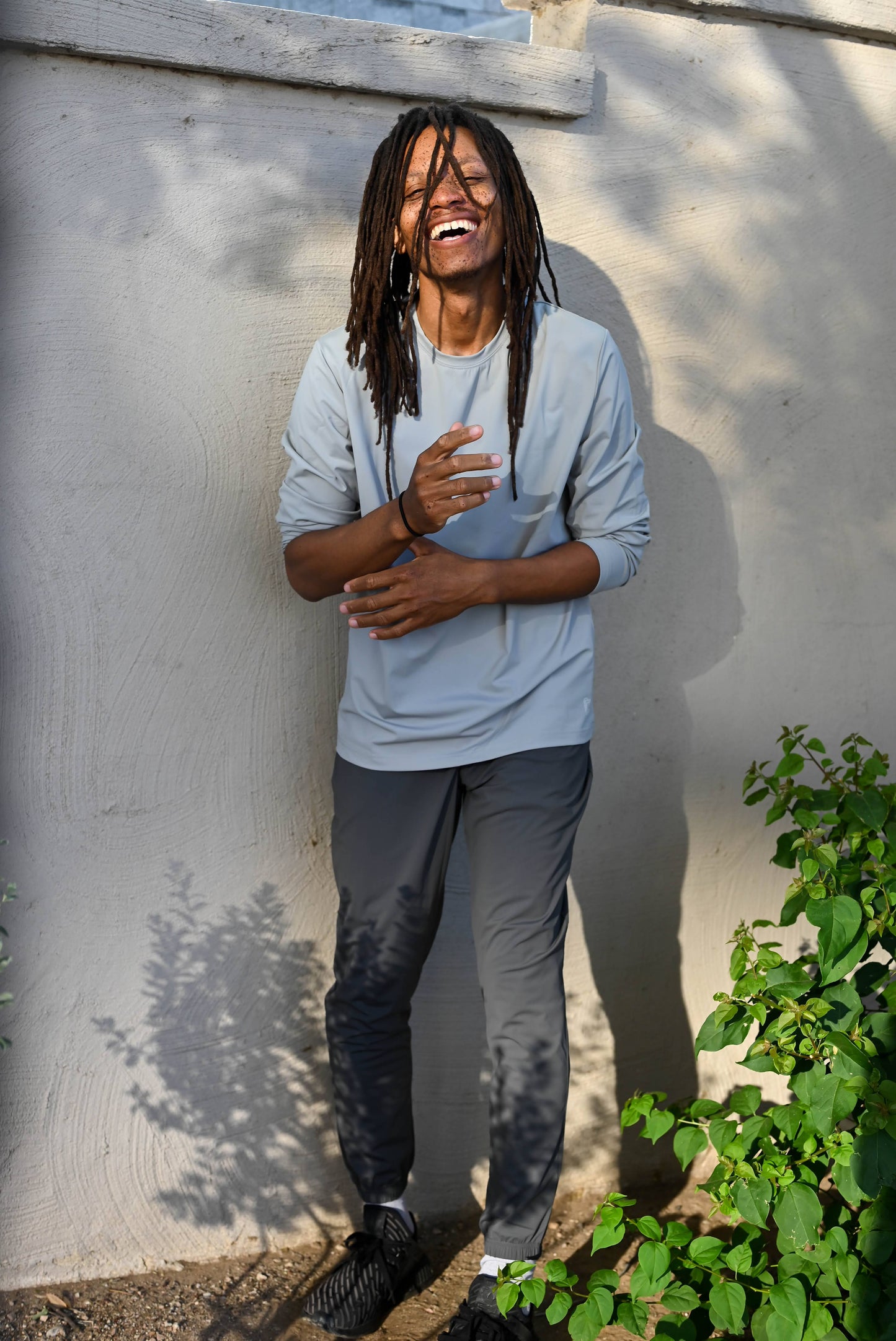Grey sun protective joggers