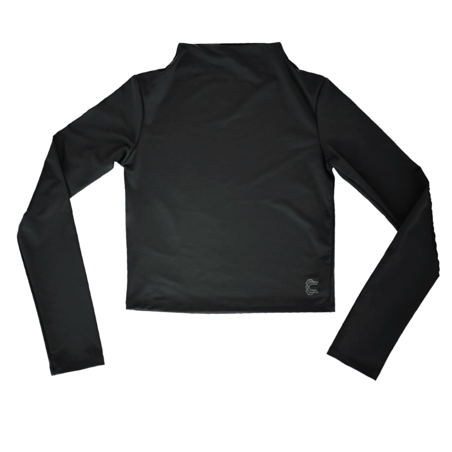 Black Women's long sleeve mock neck UPF 50+ sun protective top
