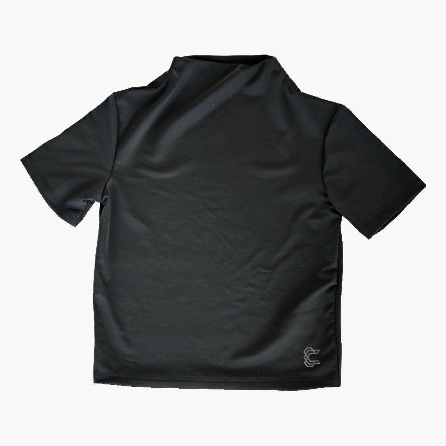 Black Women's short sleeve mock neck UPF 50+ sun protective top