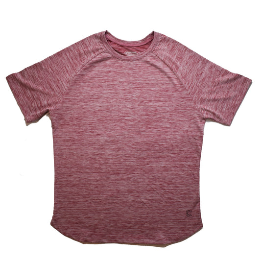 Short sleeve heathered red UPF 50+ mens top
